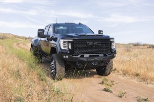 GMC Sierra 2500 Front Bumper - DV8 Offroad - Spec Series - Micro-texture black powder coat with satin black accents - `20-`23